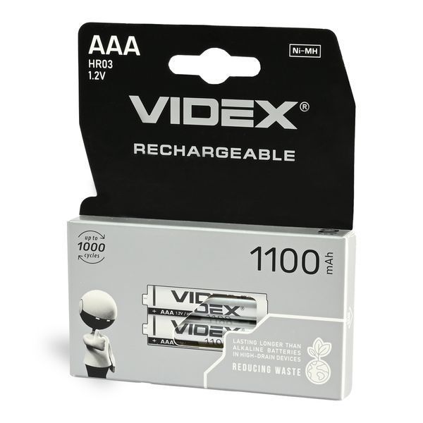 Акумулятори Videx HR03/AAA 1100mAh double blister/2шт 23337 фото