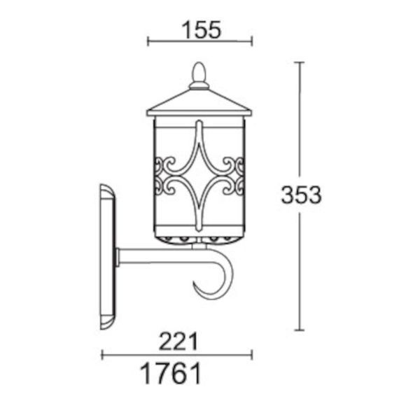 Светильник уличный настенный Lusterlicht QMT 1761 Cordoba III Е27 7141 фото