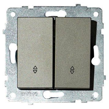 Механізм вимикача прохідний 2-клавішний GRANO антрацит Ovivo Electric 600-000213-211 фото
