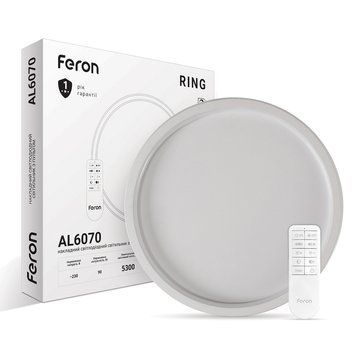 Світлодіодна накладна люстра Feron AL6070 RING 90Вт білий F-40216 фото