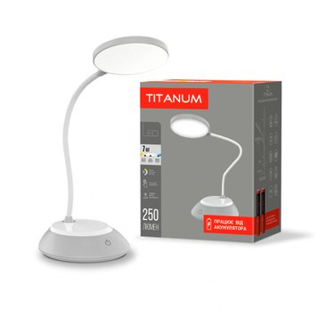 LED настольная лампа с аккумулятором TITANUM TLTF-022G ​​7W 3000-6500K USB серая 26843_T фото