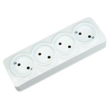 4-а розетка без заземлення біла POWER MAX-4 Horoz Electric 104-008-0003-010 фото
