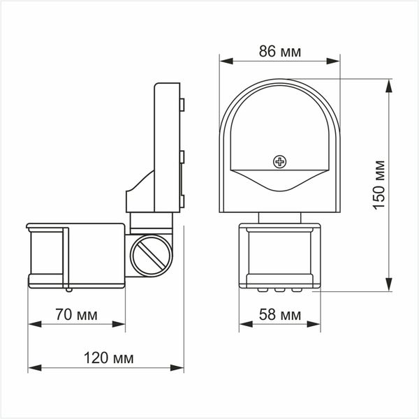 Датчик движения и освещенности VIDEX VL-SPW02B 220V 1200W инфракрасный VL-SPW02B фото