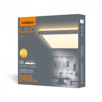 LED світильник з декоративною підсвіткою квадратний VIDEX DL3S 24W 4000K Білий 27854 фото