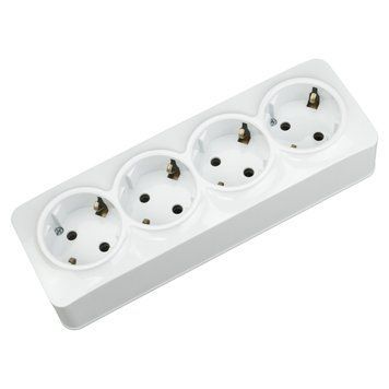 4-а розетка з заземленням біла POWER MAX-4е Horoz Electric 104-008-0004-010 фото
