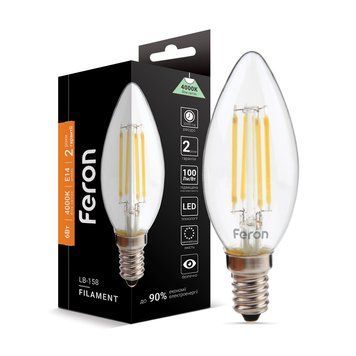 Світлодіодна лампа Feron Filament LB-158 6Вт E14 4000K F-25749 фото