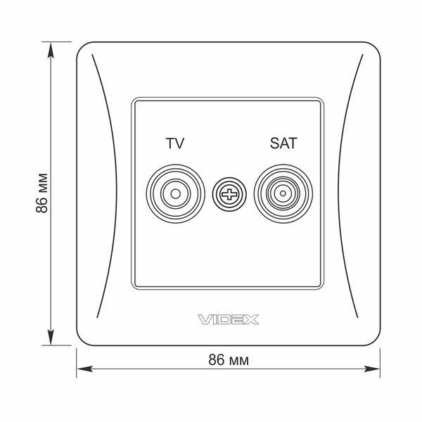 Розетка TV+SAT кінцева чорний графіт VIDEX BINERA 24622 фото