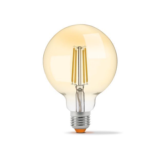LED лампа VIDEX Filament G95FAD 7W E27 2200K дімерна бронза 23977 фото