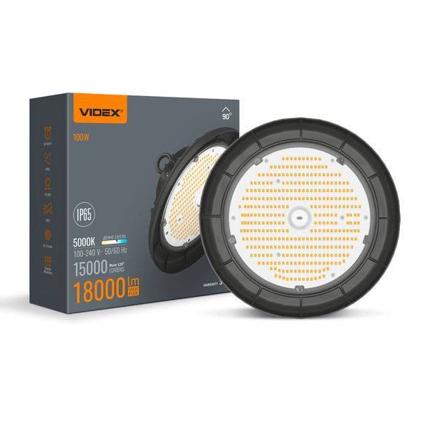 LED светильник высотный ХайБэй VIDEX 100W 5000K 18000Lm Черный 27644 фото